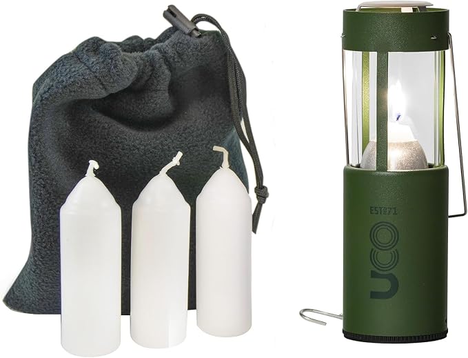 UCO Candle Lantern Value Pack with 4 Candles and Storage Bag, Collapsible Candle Lantern for Camping & Emergency Preparedness