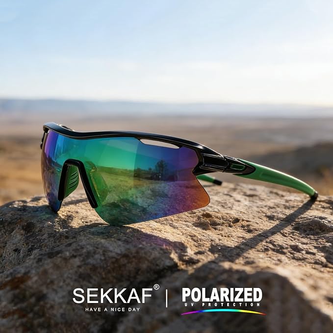 SEKKAF Polarized Sports Sunglasses for Men Women and Youth, UV400 Protection Ideal for Cycling Baseball Fishing Golf Running