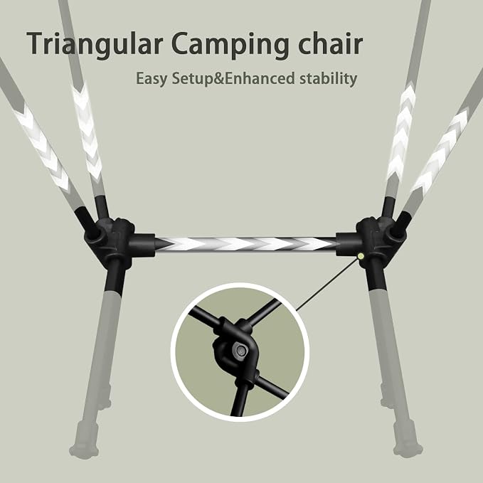 hailanbao Lightweight Folding Camping Chair for Adults, Heavy Duty 300lbs Capacity Compact Backpacking Hiking Chair – Portable Durable Outdoor Chair with Ergonomic Support