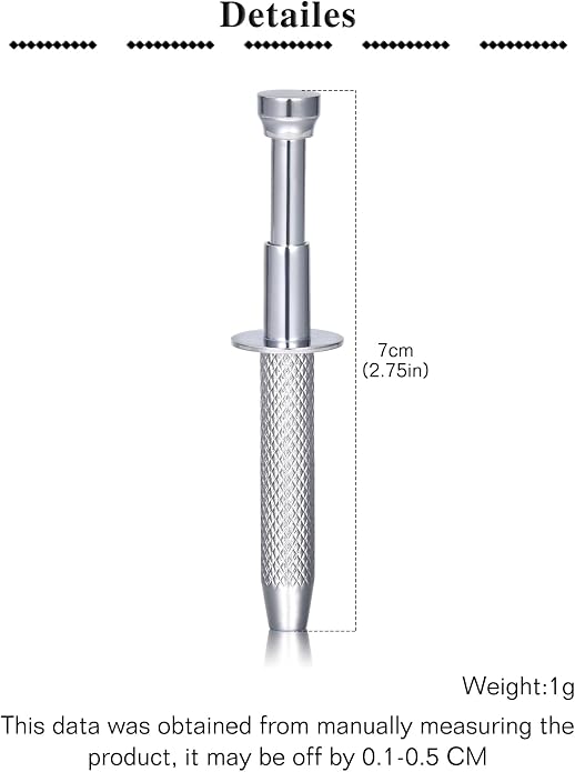 QWALIT Piercing Taper Threadless Insertion Tool - Titanium Labret Pin 16g, 18g, 20g