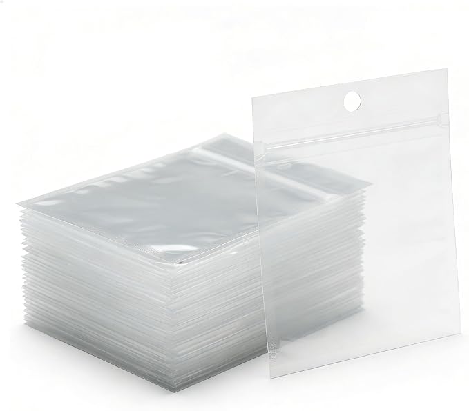 100 Pack Soft Plastic Baits Bags 4”x4" | Heavy-Duty Clear Lock Zipper Lure Packaging Bags - Leakproof Double-Sealed Zipper Storage for Soft Plastic Lures & Fishing Gear | Multiple Sizes