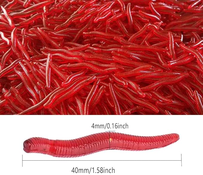4cm 100pcs Soft Bait Set Realistic False Earthworm Worm Elastic Rubber Earthworm Fishing Bait