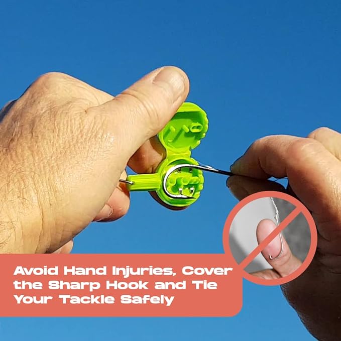 HOOK-EZE Fishing Knot Tying Tool | Protect from Fish Hooks | Tie Fishing Knots Easily | Cool Gadgets for Fishermen | Ice Fly Fishing | Fishing Accessories for Beginner Anglers | Nail Knot Tool