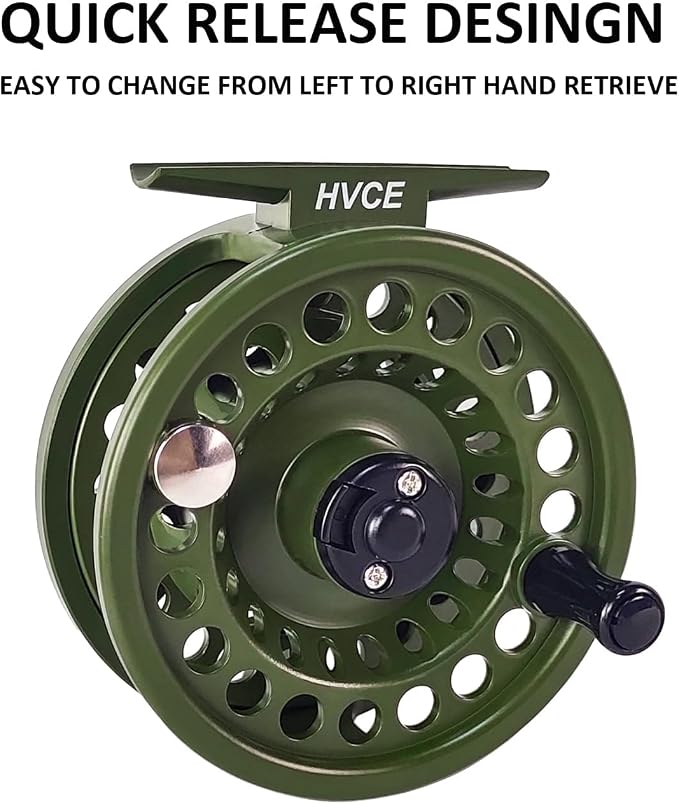 Aventik HVCE Graphite Fly Reel Center Drag System Classic III Graphite 3/4, 5/6, 7/8wt Large Arbor Freshwater Fly Fishing Reels