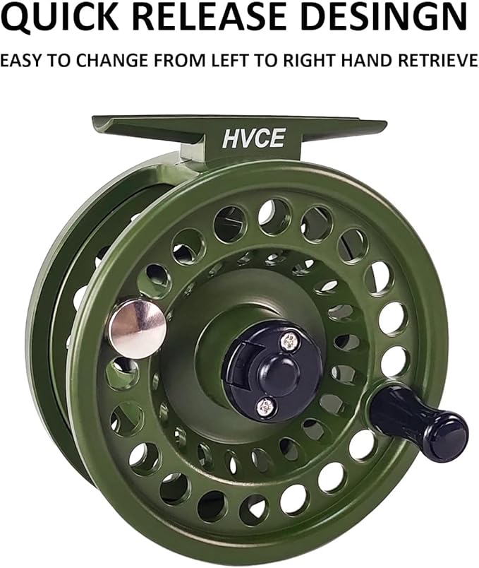 Aventik HVCE Graphite Fly Reel Center Drag System Classic III Graphite 3/4, 5/6, 7/8wt Large Arbor Freshwater Fly Fishing Reels