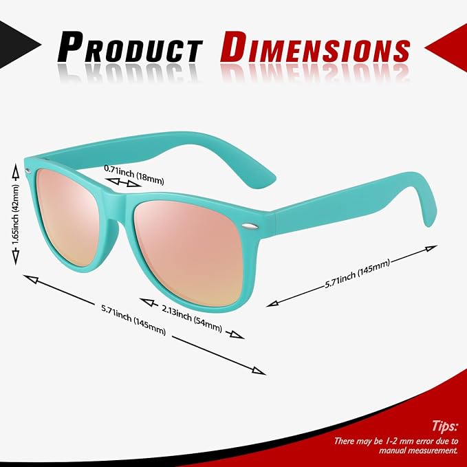 Sunier Polarized Sunglasses for Men and Women, Retro Square Matte Finish UV400 Protection Shades for Driving, Fishing