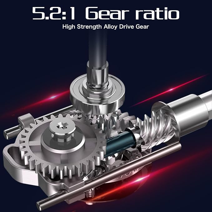 Sougayilang Spinning Combo – 5.2:1 Gear Ratio, 15.6LB Drag, IM7 Graphite 2-Piece Rod, Stainless Steel Guides for Bass, Trout, Redfish