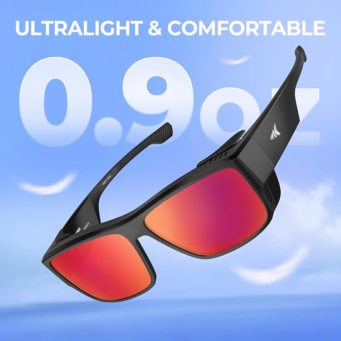 KastKing Comal Fit-Over Polarized Sports Sunglasses With PuriVex Protective Lens Coating, Fishing Driving, UV400, Men Women