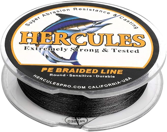 HERCULES Cost-Effective Super Cast 8 Strands Braided Fishing Line 10LB to 300LB Test for Salt-Water,109/328/547/1094 Yards(100M/300M/500M/1000M),Diam.#0.12MM-1.2MM,Hi-Grade Performance,Variety Colors