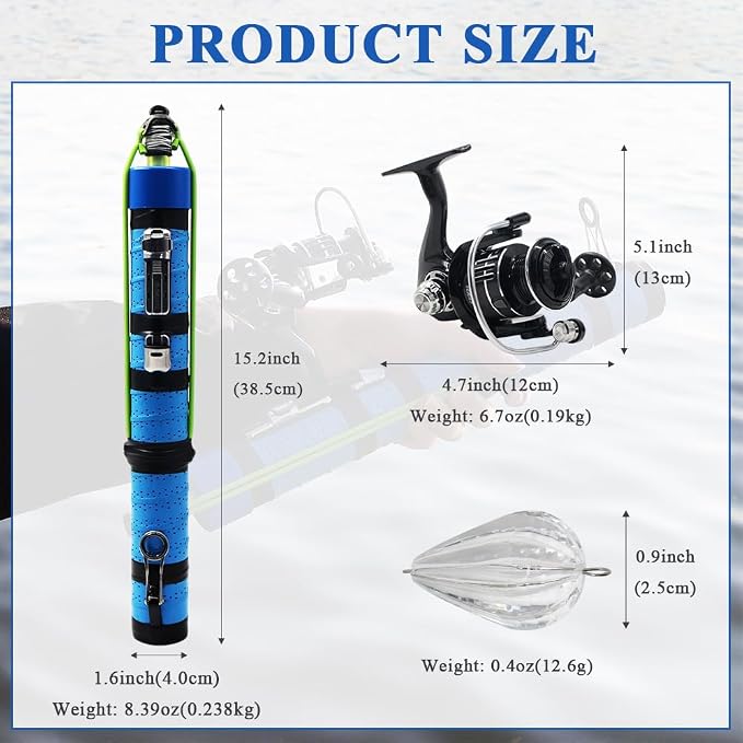 SUFFUSE Fishing Rod, Portable Catapult Lure Fishing Tools, Saltwater and Freshwater Great Gear for Traveling