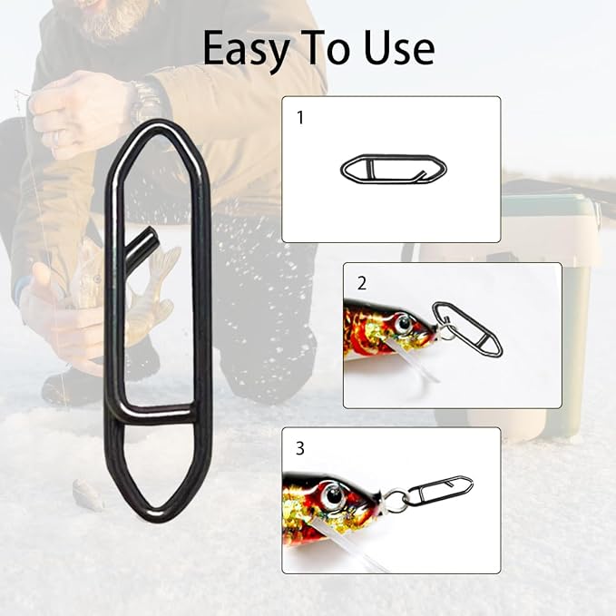 50 Pack Fishing Speed Clips, High Strength Stainless Steel Speed Clip, Fishing Stealth Power Speed Clips, Stainless Steel Quick Change Clip, Fishing Clips Quick Change