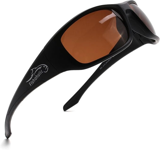 Fishoholic Pro Series Polarized Fishing Sunglasses with Rubber - UV400 Sun Protection Fishing Gift