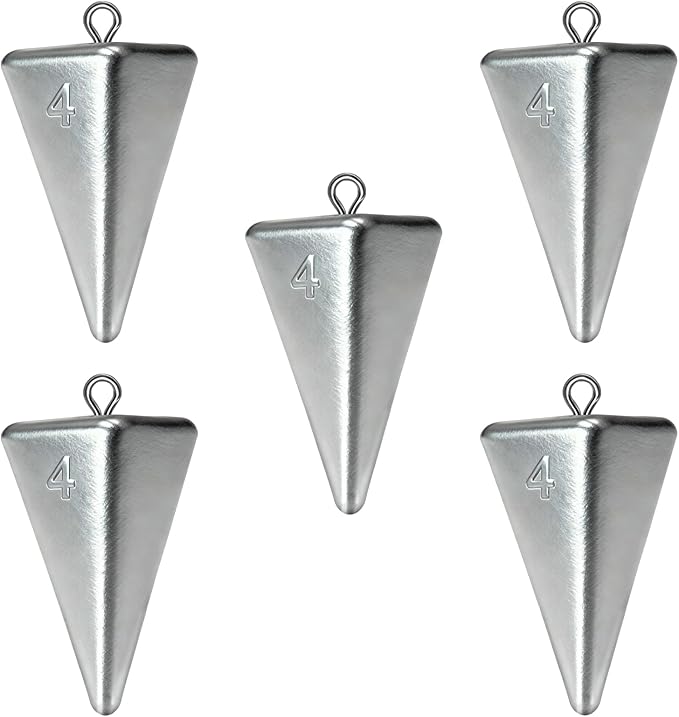 Fishing Weights Pyramid Sinkers Kit Bullet Fishing Weights Sinkers for Ocean Saltwater Surf Fishing Gear Tackle 1oz 2oz 3oz 4oz