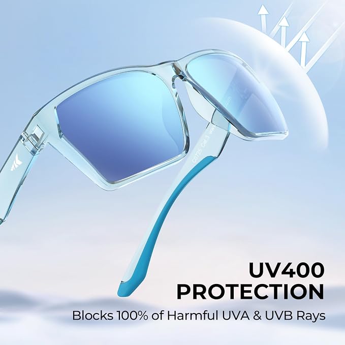 KastKing Beartrap Polarized Sports Fishing Sunglasses, With PuriVex Protective Lens Coating, Square Frame Design, Men Women