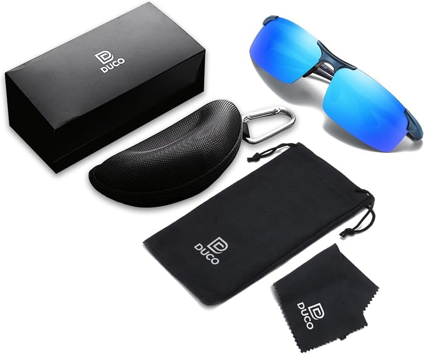 DUCO Polarized Sunglasses Mens Ultralight Carbon Fiber Sun Glasses for Men Driving Sports Fishing UV400 Protection DC8277