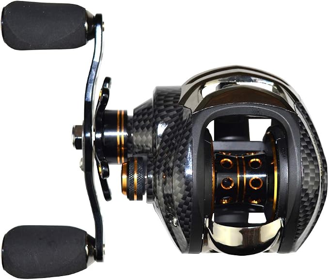 FISHDROPS Baitcasting Reels, 17+1BB Magnetic/Centrifugal Brake Systems Baitcaster Reel, High-Speed Gear Ratio 7.0 Ultra Smooth Low Profile Baitcast Fishing Reel