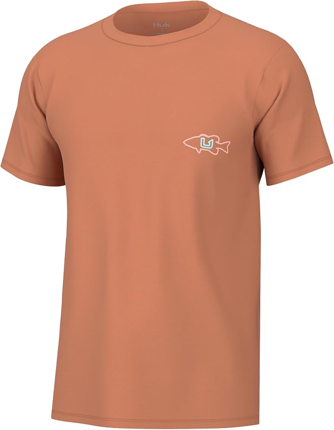 HUK Mens Performance Fishing Logo Tee, Short Sleeve T-Shirt for Men