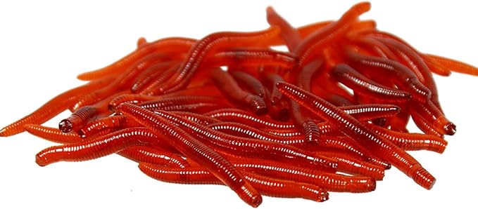 50Pcs Maggots Soft Lures Baits Silicone Artificial Baits Jigging Wobblers Earthworms Baits Fishing Tackle Accessories
