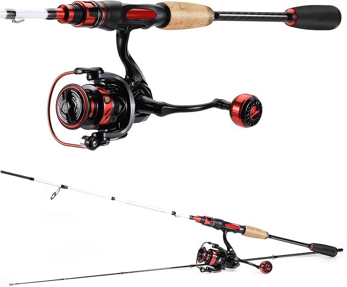 Sougayilang Spinning Combo, Medium Heavy Fishing Pole and 2000 Spinning Reel Set, Fishing Rod and Reel Commbo for Bass Fishing Tackle