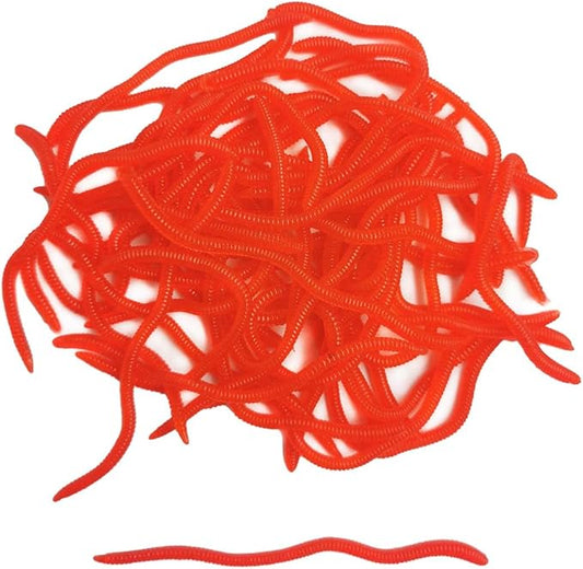 1.6in/3.3/3.9in Fishing Soft Lure Trout Worm Earthworm Bait Lifelike Fake Bloodworm Grub Worm Soft Fishing Lure Baits