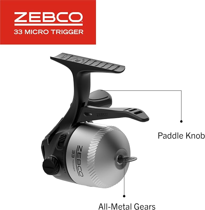 Zebco 33 Micro Trigger Spincast Reel and Fishing Rod Combo, 6-Foot 6-Inch 2-Piece Telescopic Rod, Size 10 Reel, 30-Piece Trout Magnet Tackle