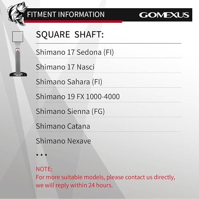GOMEXUS Power Handle Compatible for Shimano Sedona FI Sahara FI Nexave FI Sienna FG Nasci FB Catana RC Spinning Reel Crank (Not for 22 Sahara FJ 21 Nasci FC)