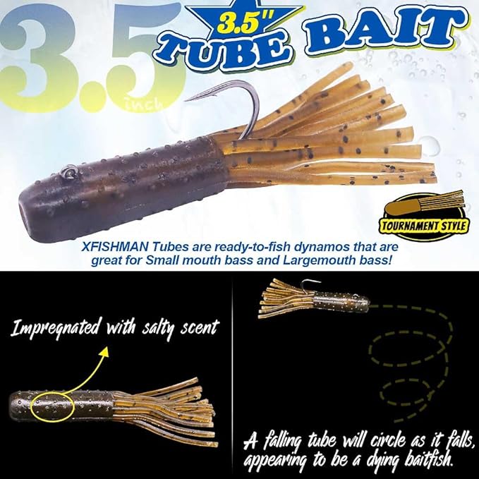 Tube-Baits-for-Bass-Fishing-Lures-Soft-Plastic-Bait-Worm-Tube Jigs Kit with Smallmouth Large Mouth Bass Lake Trout