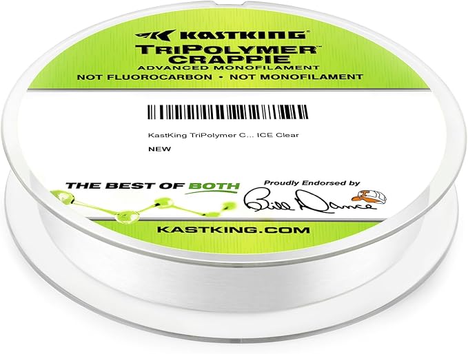 KastKing TriPolymer Crappie Advanced Monofilament Fishing Line, Higher Strength, Super Smooth, Low Light Refraction, Tri-Extrusion Advanced Mono Fishing line, Highly Abrasion Resistant