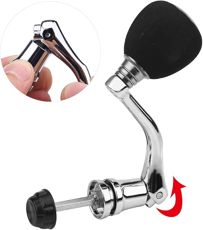 Tbest Fishing Spinning Reel Handle Metal Rocker Arm Reel Replacement Power Handle Grip