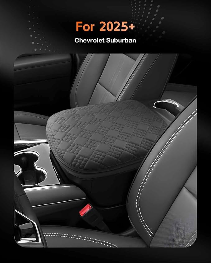 CDEFG for 2025 2026 Chevrolet Suburban Center Console Cover Armrest Box Cover for Suburban (LS, LT, RST, Z71, Premier, High Country) Accessories Console Arm Rest Protector Thickened