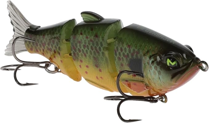 Lew's MachShad Fishing Lure, Lipless Jointed Swimbait, Realistic Swimming Action, Slow Sinking, Size 4 Mustad KVD Elite Short Triple Grip Treble Hooks