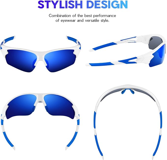 BEACOOL Polarized Sports Sunglasses for Men Women Youth Baseball Fishing Cycling Running Golf Motorcycle Tac Glasses UV400