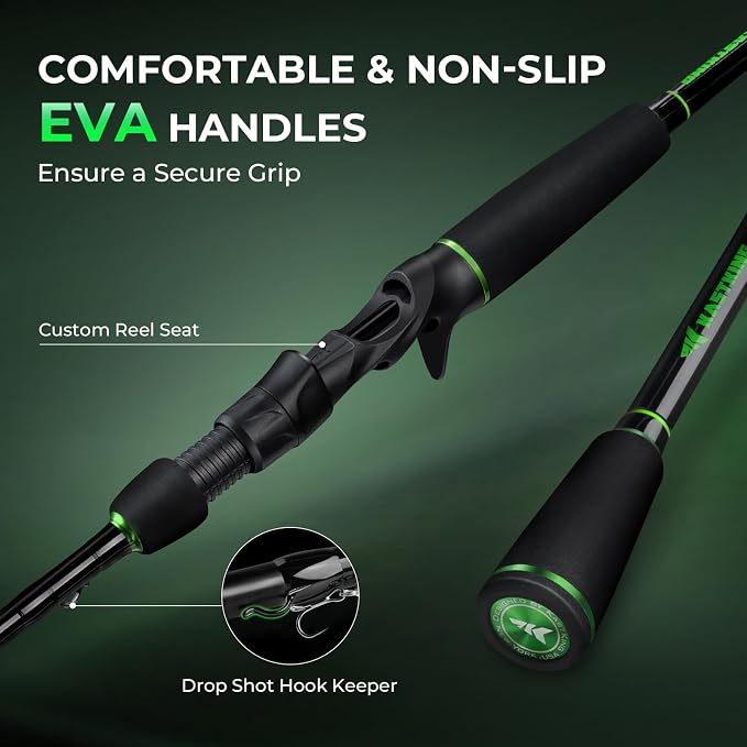 KastKing Zephyr Dual-Tip Fishing Rod and Reel Combo,Spinning & Baitcaster Combo,Dual Tips Section for Different Powers,IM6 Graphite 2-Piece Rod with Extra Tip,Sensitive & Powerful,Freshwater Fishing