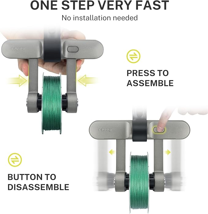 Gonex Fishing Line Spooler with Unwinding, No Line Twist, Adjustable Line Winder for Spinning, Cast, Spincast Reels, Spool Spooling Station System, Function Installation-Free