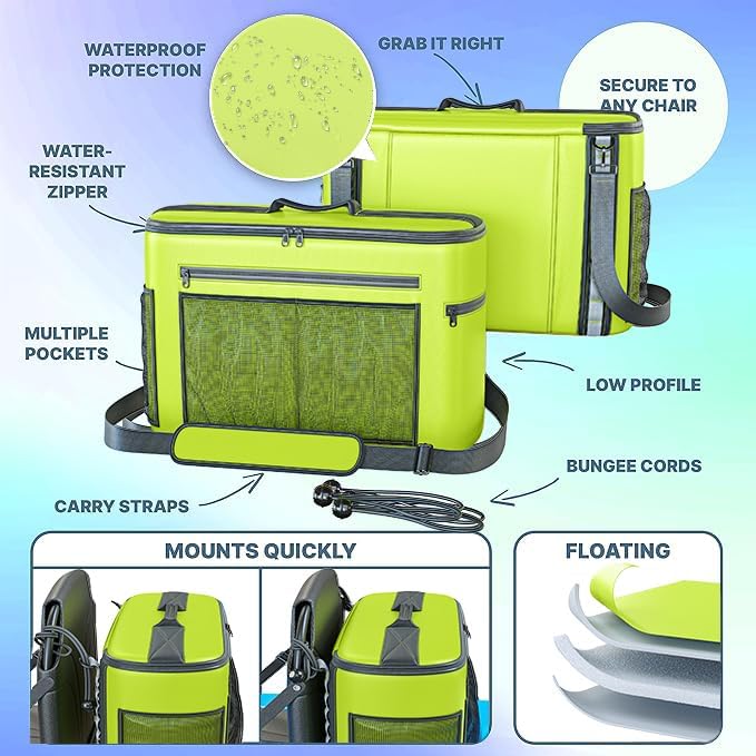 TidyFriend Kayak Cooler Behind Seat, Waterproof Cooler for Kayaking, Kayak Accessories Cooler Bag, Compatible with Lawn Chair Seat, Portable Ice Chest, Keeps Drinks Cold, Travel, Beach, Lunch
