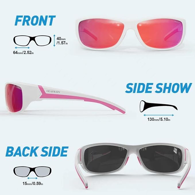 DEAFRAIN Polarized Sports Sunglasses for Men Women Driving Fishing Cycling Running UV Protection