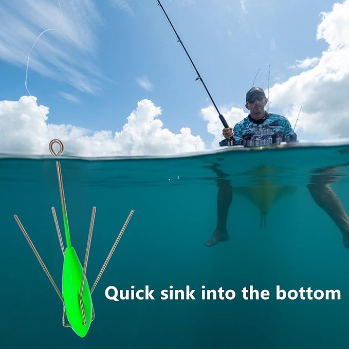 Premium 5 PCS Sputnik Sinker Fishing Weights - Heavy-Duty Long Tail Spider Sinkers for Saltwater Surf Casting, Catfishing, and Beach Adventures in Ocean Sea Sand