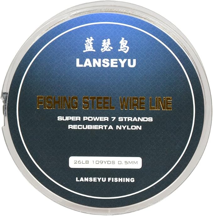 0.5mm 100 Metres 26 Pound Fishing Steel Nylon Coated 1x7 Stainless Steel Leader Wire Super Soft Lines