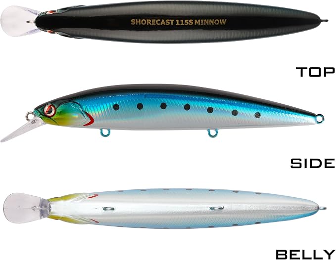 LITTMA ShoreCast 115 Minnow Sinking Saltwater Fishing Lure, Long Casting Surf Fishing Hard Bait for Striper Bass and Halibut