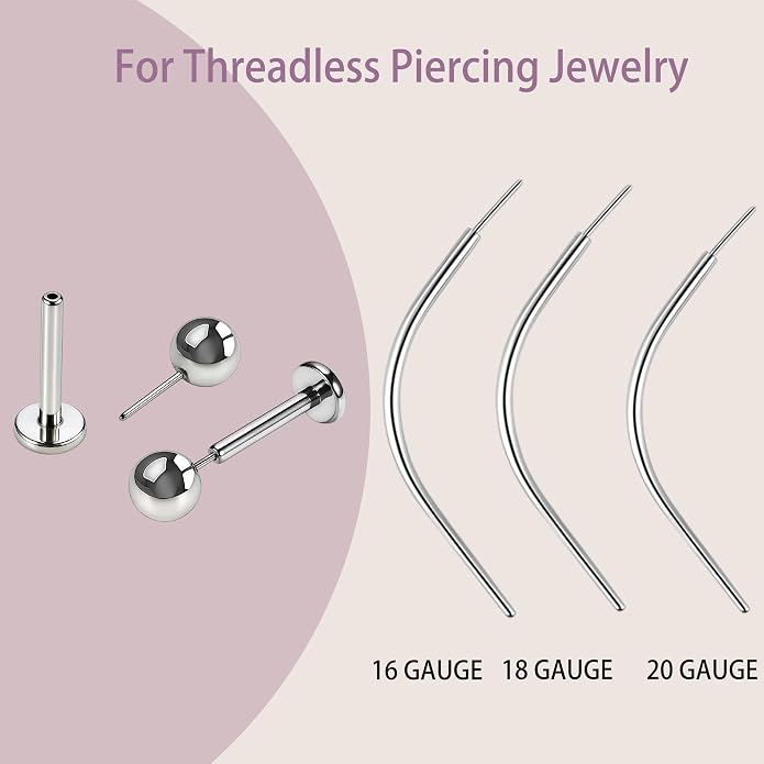Piercing Ball Grabber Tool and Piercing Taper 16G 18G 14G for Flat Back Threader Earring Insertion, Stainless Steel Piercing Tool Kit