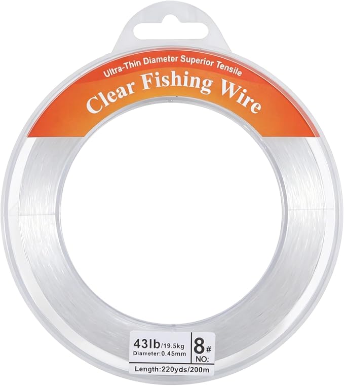 Clear Fishing Line 656FT, Invisible Monofilament Fishing Line Wire, Strong Nylon Fishing Wire for Fishing & Crafts, Clear Hanging String for Balloon Garland, Decorations, DIY Projects