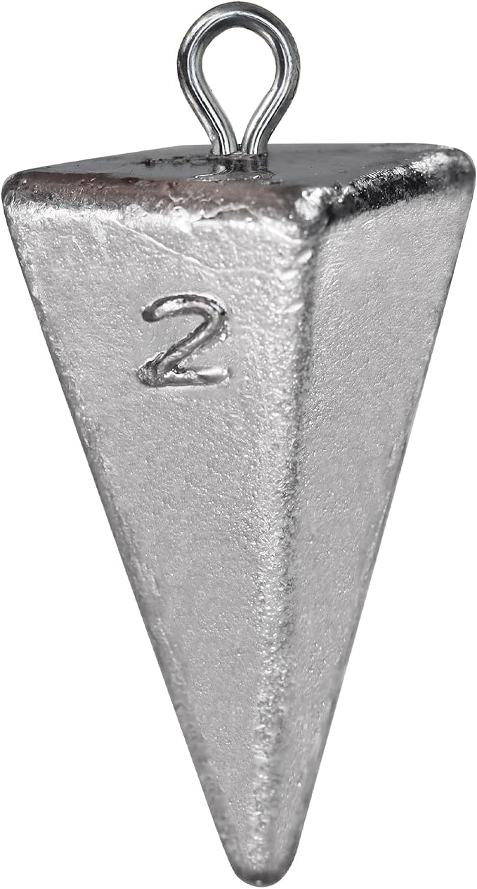 Triangle Fishing Weights 4-Sided Pyramid Sinkers Lead Fishing Weights and Sinkers for Saltwater Ocean Surf 1oz-32oz/2LB