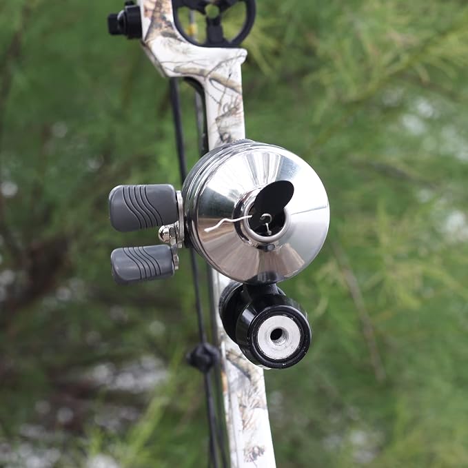 Bowfishing Reel with Fishing Reel Seat Left and Right Reversible Handle,for Compound Bow and Recurve Bow