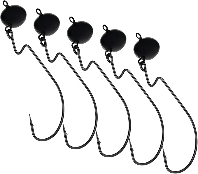 Reaction Tackle Football Swing Jig - Wobble Head Jig for Deep Water & Rocky Terrain Fishing | Enhanced Bait Action, Versatile Soft Plastic Lure - 5 per Pack