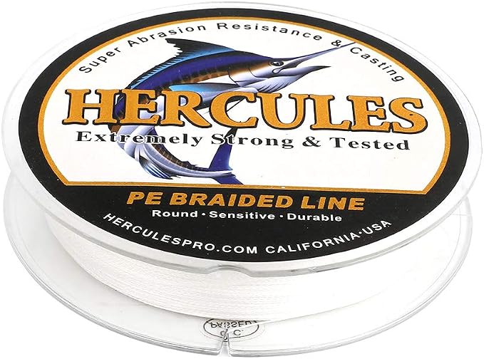 HERCULES Cost-Effective Super Strong 4 Strands Braided Fishing Line 6LB to 100LB Test for Salt-Water, 109/328 / 547/1094 Yards (100M / 300M / 500M / 1000M), Diam# 0.08MM - 0.55MM, Hi-Grade