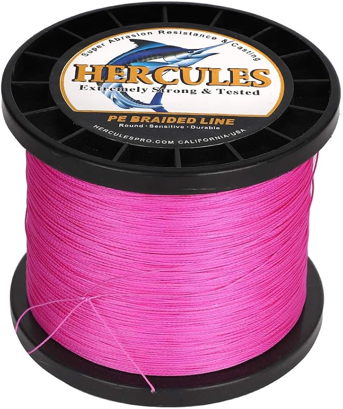 HERCULES Cost-Effective Super Strong 4 Strands Braided Fishing Line 6LB to 100LB Test for Salt-Water, 109/328 / 547/1094 Yards (100M / 300M / 500M / 1000M), Diam# 0.08MM - 0.55MM, Hi-Grade