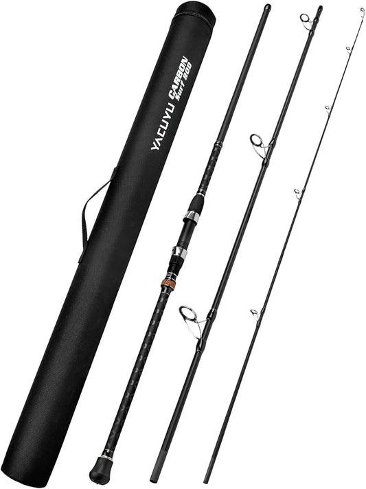 PROBEROS Surf Fishing Rod - Casting Spinning Fishing Rods with Tube(Case) 3 Piece 9'/10'/11'/12' Carbon Saltwater Travel Surf Spinning Rods