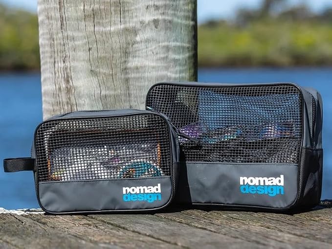 Nomad Design Splash Bag – Waterproof Wash‑Down Lure Bag with Drainage Mesh, Heavy‑Duty Zip & Mesh Window, Small