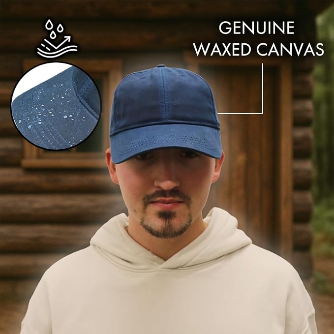 Genuine Waxed Canvas Hat – Adjustable Unstructured Cap for Men & Women, Durable, Weather-Resistant
