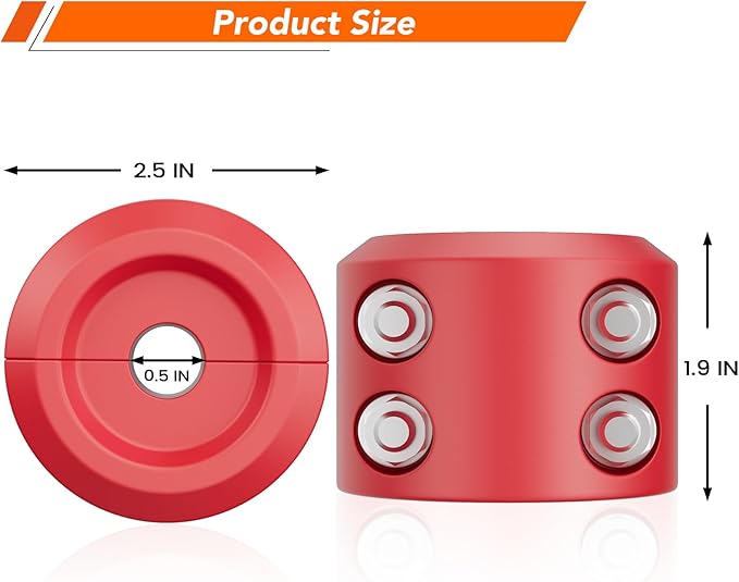 Bonison Winch Stopper for Cable. Truck UTV ATV Rubber Winch Cable Stopper, Protects Towing Hook, Synthetic Rope, Cable Line from Wear or Damage, Hawse, Bumper. Red